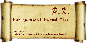 Peklyanszki Karméla névjegykártya